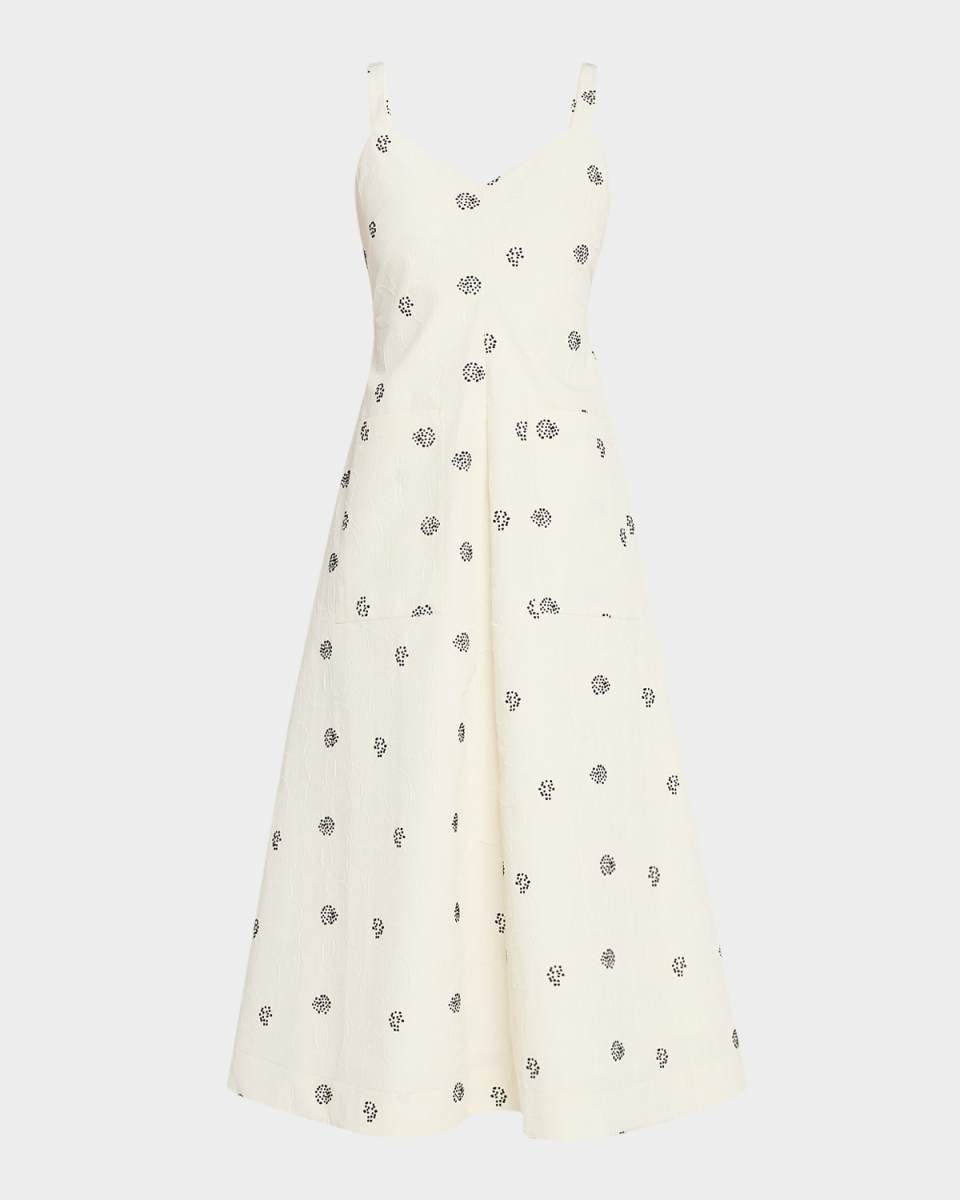 Pocktail Spotted Sleeveless Midi Dress